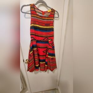 Nordstrom Dee Elle summer  dress red Southwestern colorful design, small